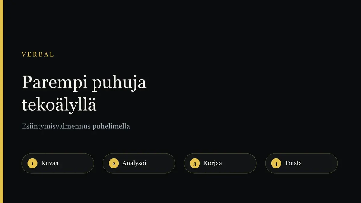 Parempi puhuja tekoälyllä: kuvaa puhe, analysoi, korjaa kaksi asiaa ja toista